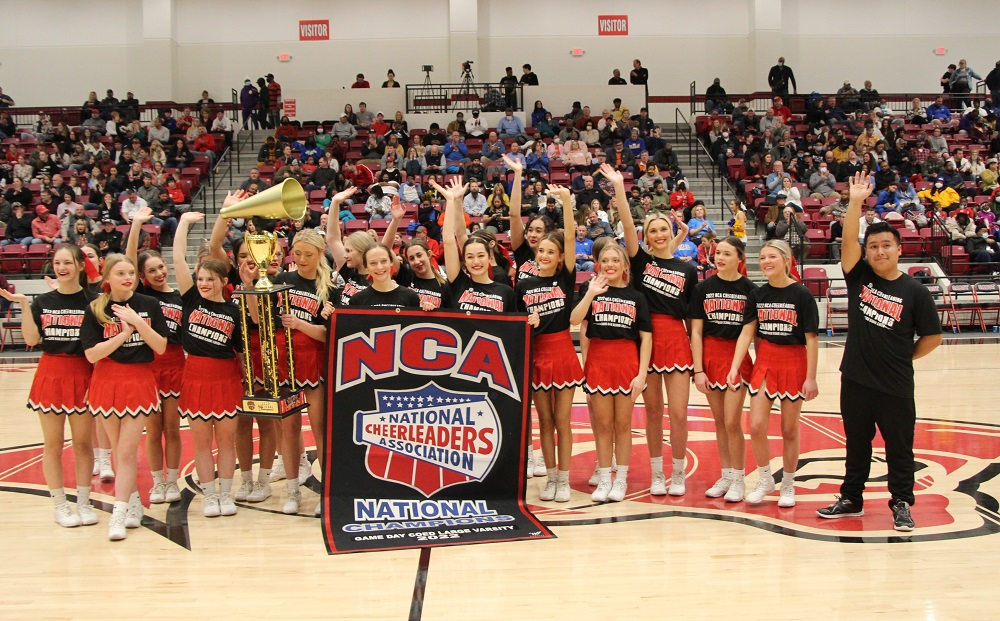 CHS Cheer Team Getting Recognized at Home Basketball Game